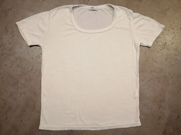 T shirt blanc cotelé Taille unique Max Bergam