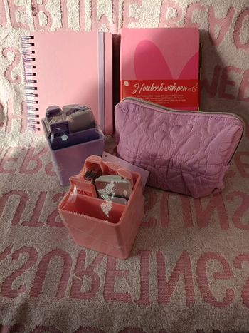 Lot papeterie agenda 2025-2026 + carnet + trousse + organiseurs bureau – neuf