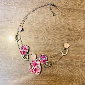 Collier rose et argenté 🌿