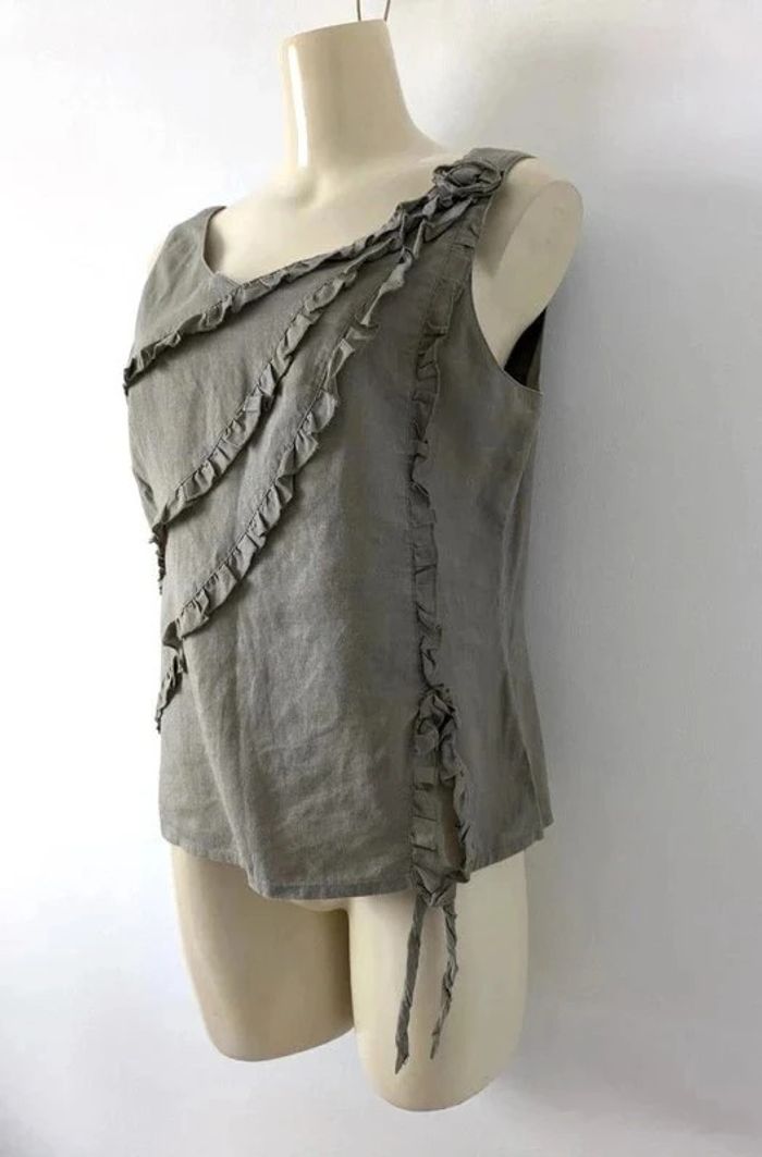 Débardeur 100% lin - Giorgio Barbara - taille 40 - photo numéro 2