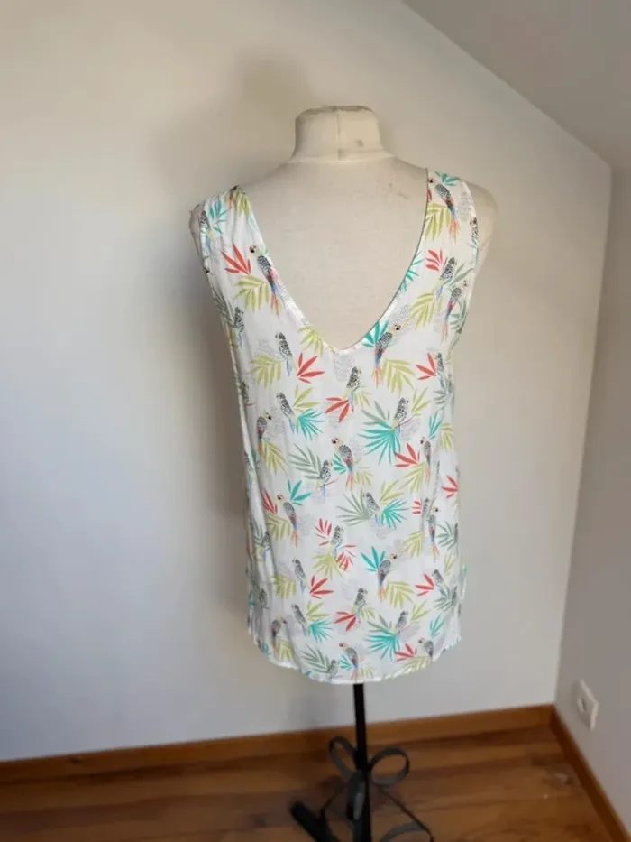 Superbe blouse debardeur neuf fluide tropical Camaïeu 🌸 L 40 42 - photo numéro 4