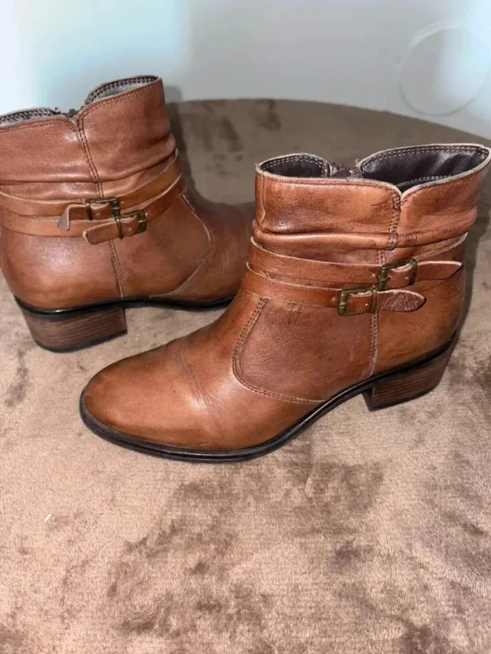 Bottines marrons femme Ateliers mégis taille 36 en très bon état - photo numéro 6