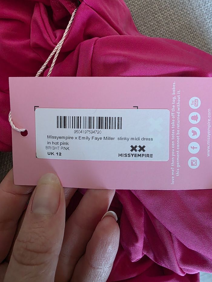 Rose fendu fushia type cocktail neuve taille L - photo numéro 2