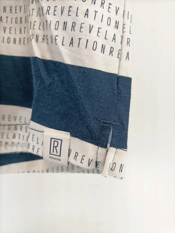Tshirt à rayures bleues et blanc cassé marinière - Taille M - Revelation A372 - photo numéro 7