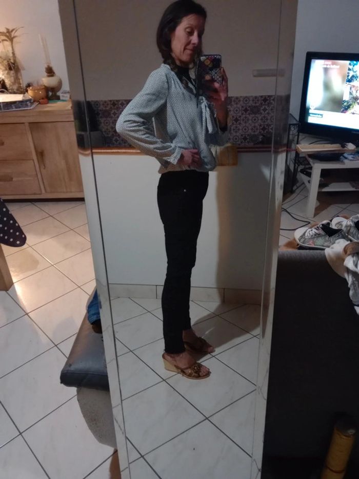 Jean femme 38 noir skinny c30 - photo numéro 2