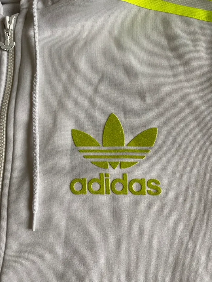 Veste Adidas Originals vintage blanche à capuche Taille M Bon état - photo numéro 3