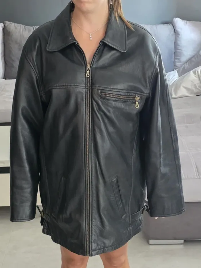 Veste en cuir véritable