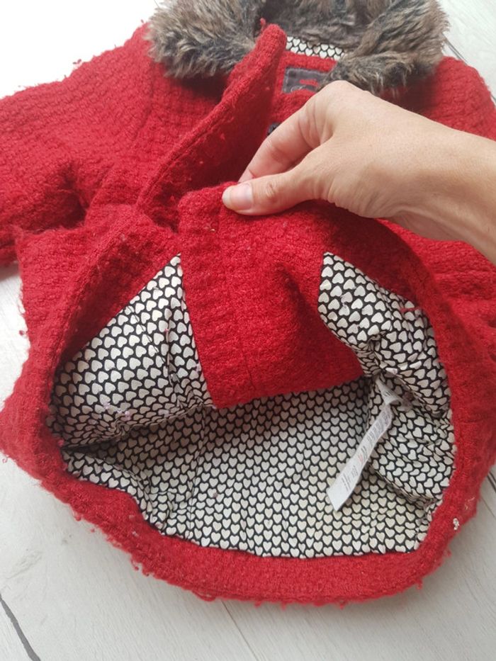 Manteau rouge hiver fille catimini 2ans - photo numéro 5