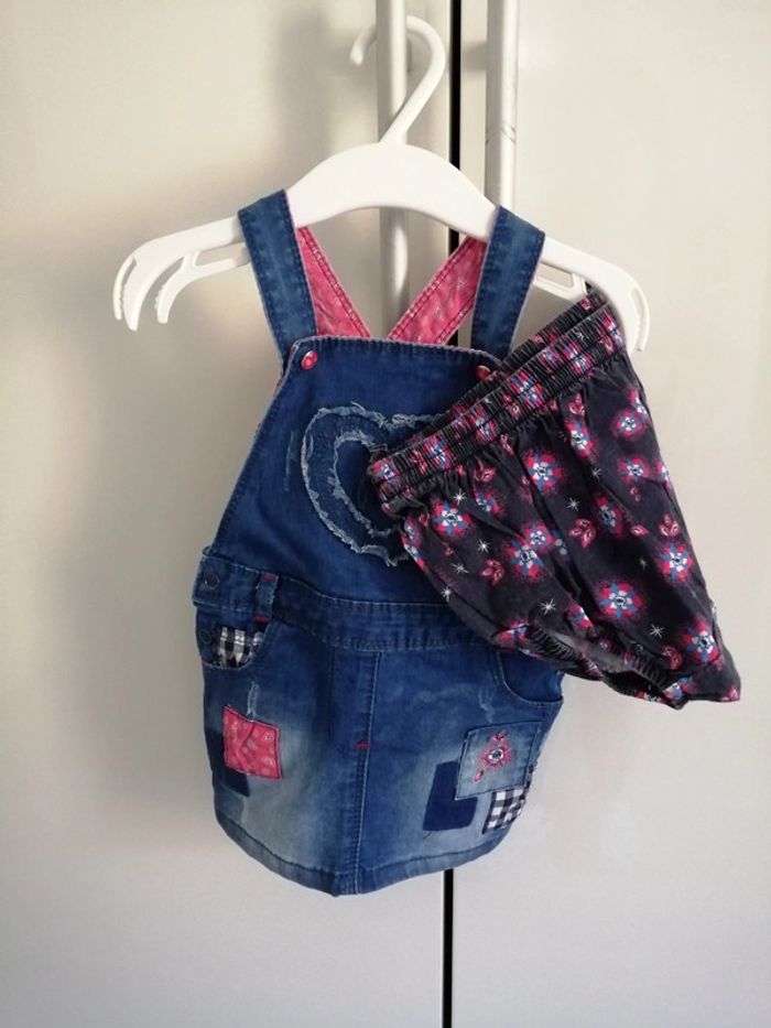 Robe en jean et bloomer 9 mois - photo numéro 3