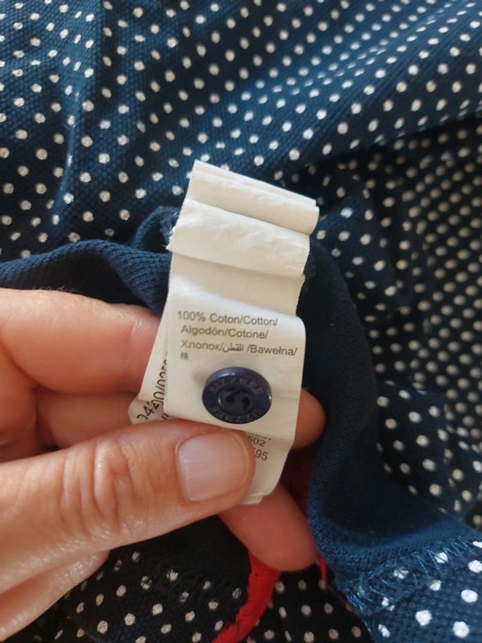 Polo imprimé pois marine - photo numéro 6