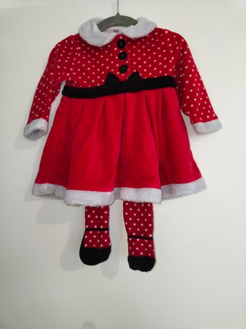 Tenue Noël bébé fille 12 mois  avec collant
