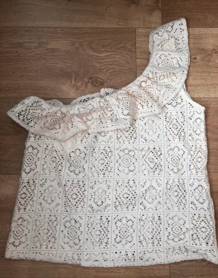Haut top épaule dénudée beige coton été tendance - photo numéro 3