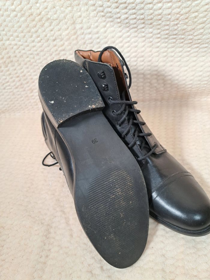 Bottines noires en cuir synthétique - Monoprix Pretium - Taille 39 👢 - photo numéro 5