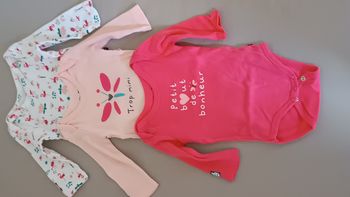 Lot 3 bodies manches longues 3 mois 60 cm