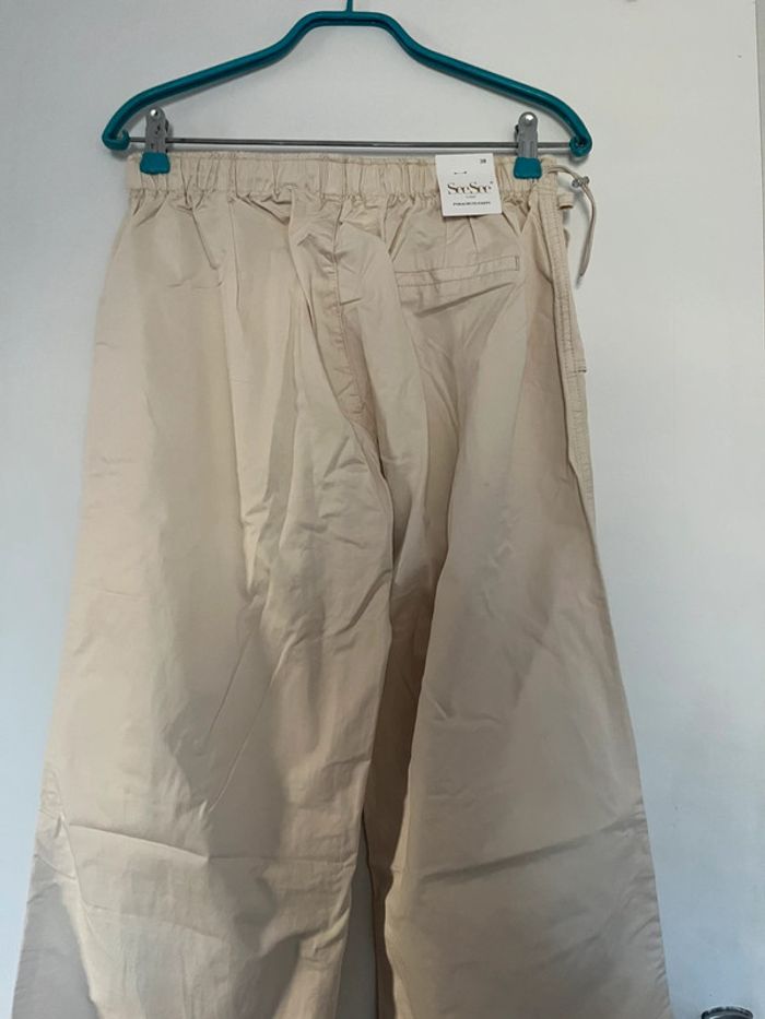 Pantalon baggy parachute beige taille 38 M - photo numéro 3