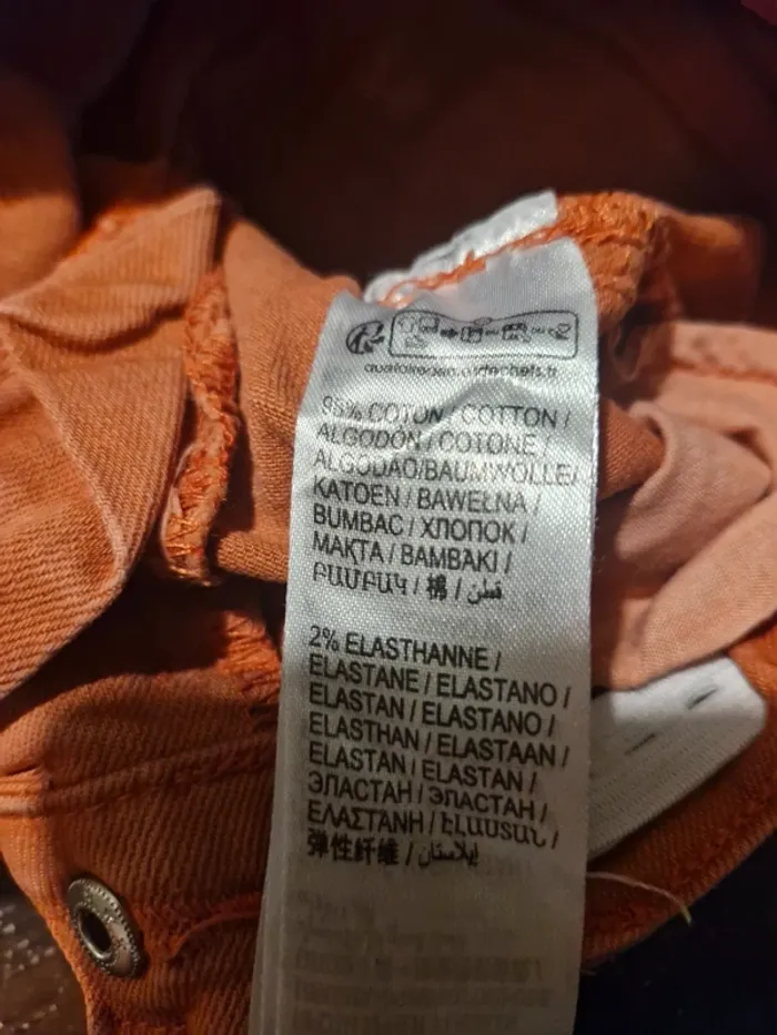 Jeans mixte 3 ans Kiabi orange brique coton élasthanne - photo numéro 4