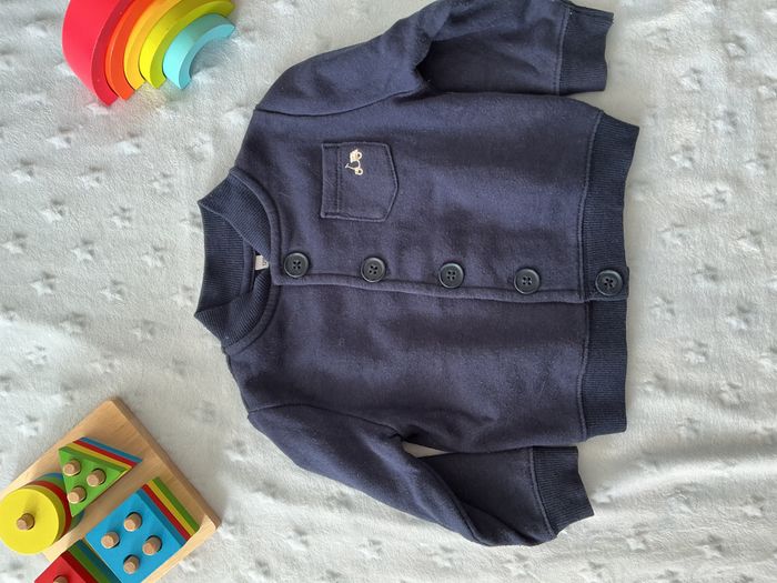 gilet à boutons marine poche poitrine 12 mois sans marque - photo numéro 4