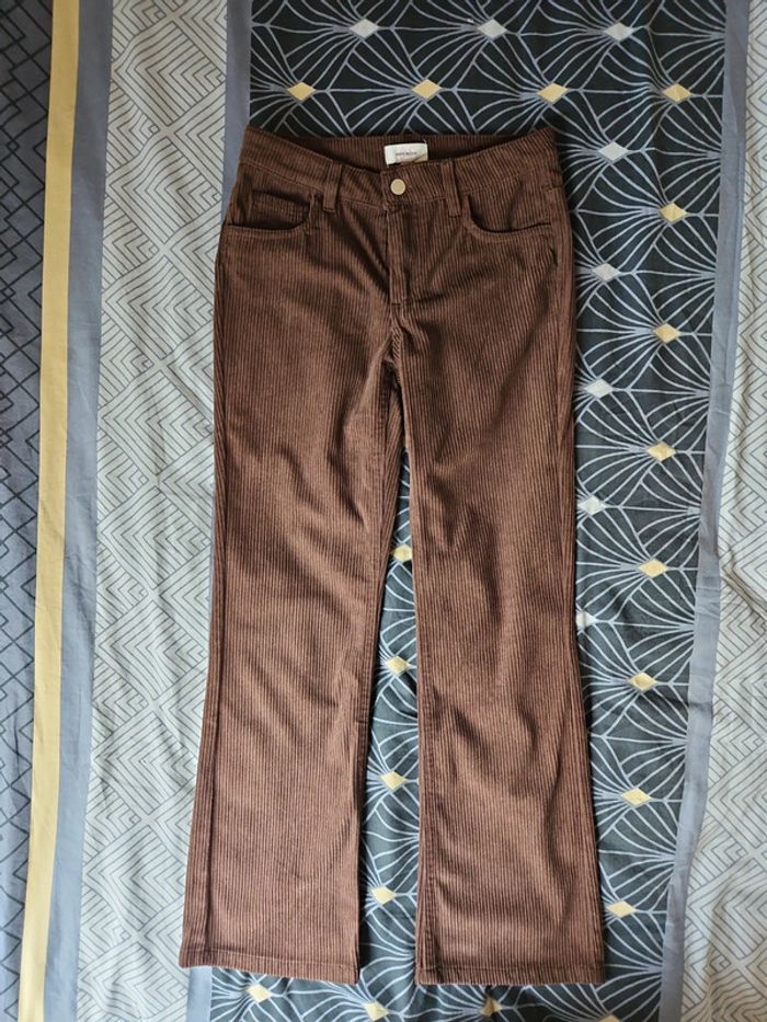 Pantalon marron effet velours 10ans vero moda - photo numéro 2