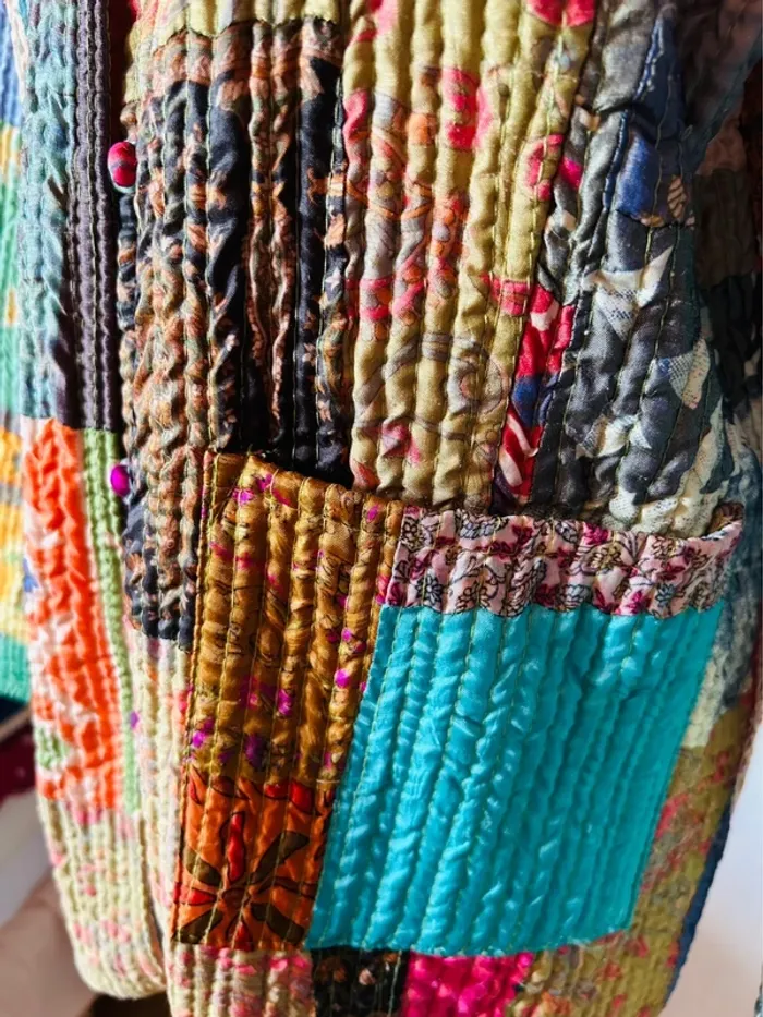 🌿🦋Veste matelassée patchwork ethnique boho multicolore made in India hippie quilted jacket🌷🌿 - photo numéro 16