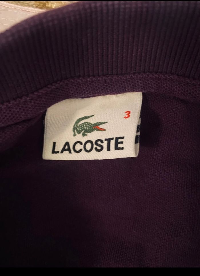 polo violet  femme lacoste T3 / M - photo numéro 4