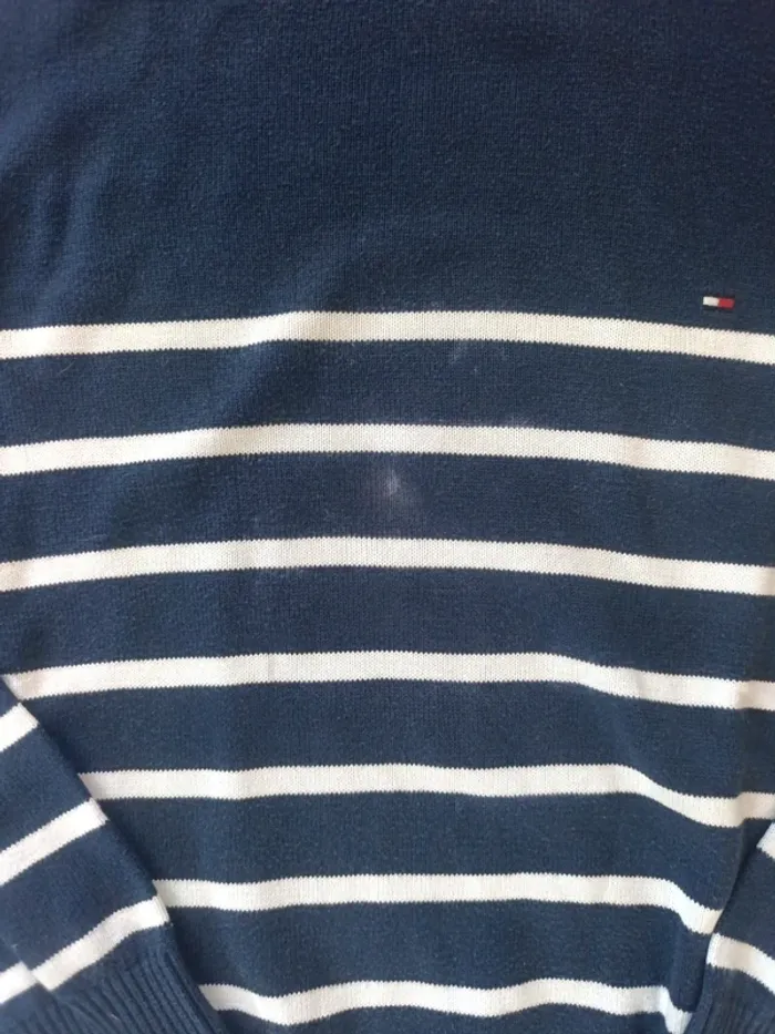 Pull a rayures tommy Hilfiger bleu Taille M - photo numéro 3