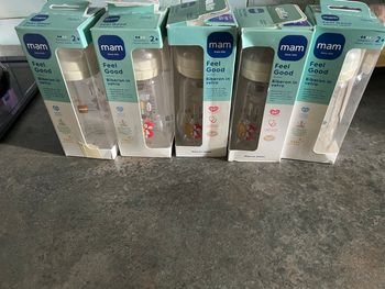 Lors de 5 biberons mam en verre 