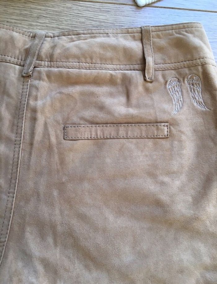 Très beau short en cuir camel/beige Berenice taille XS - photo numéro 2
