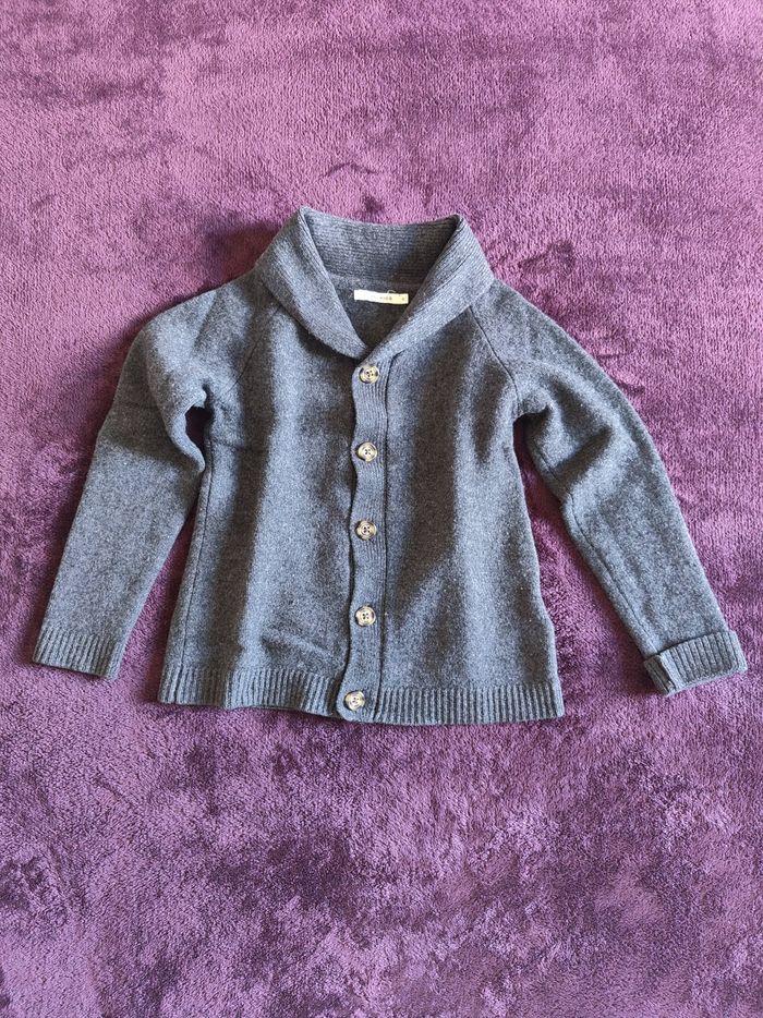 Gilet garçon gris laine cachemire Monoprix 8 ans