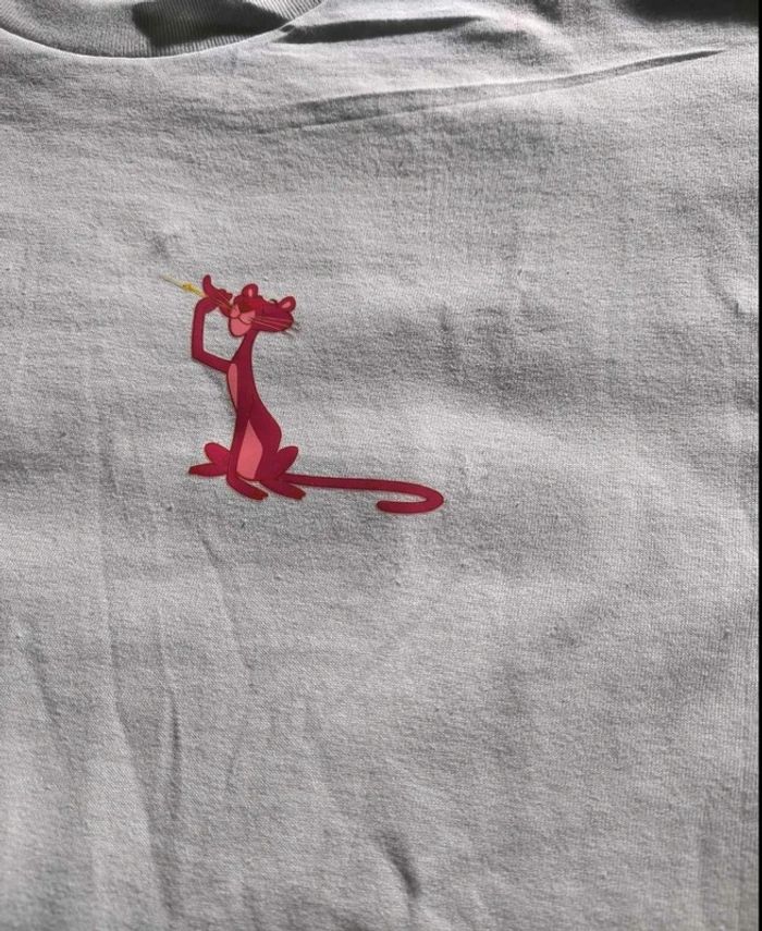 T-shirt Pink Panther Petit logo avant grand visuel arrière Taille S Blanc - photo numéro 2