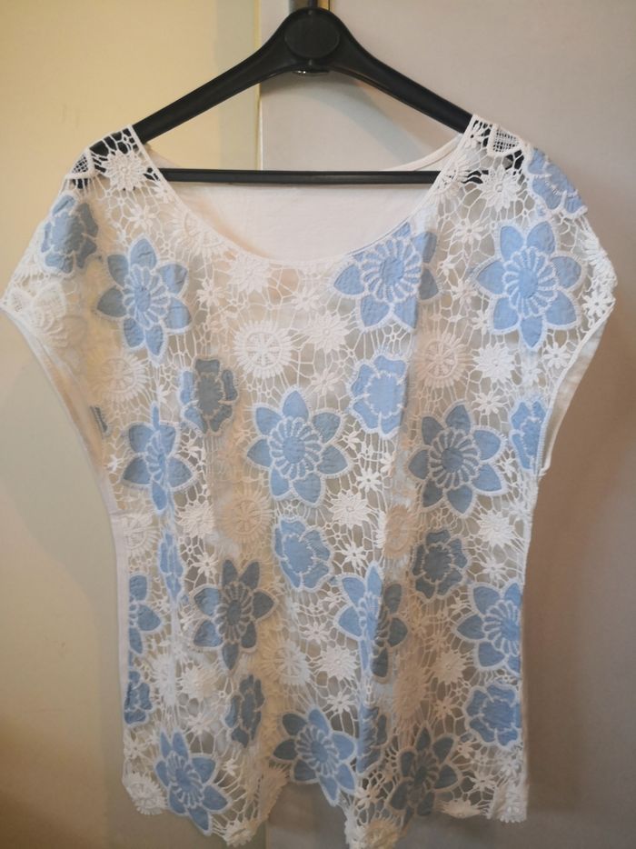 Tee shirt bleu blanc