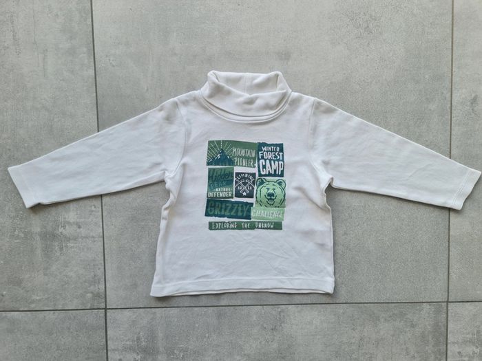 Ensemble T-shirt manches longues col roulé sous pull pantalon slim 3 ans - photo numéro 2