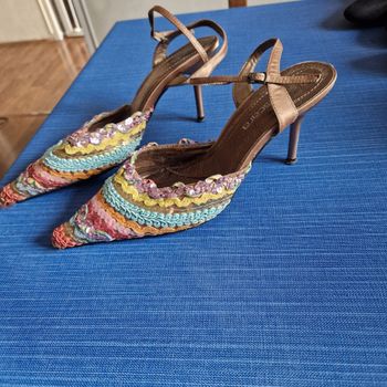 T39 sandales a talon multicolore