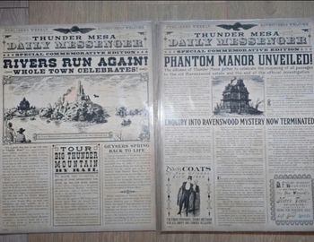 Lot de 2 affiche journal phantom manor et big thunder mountain btm disney disneyland