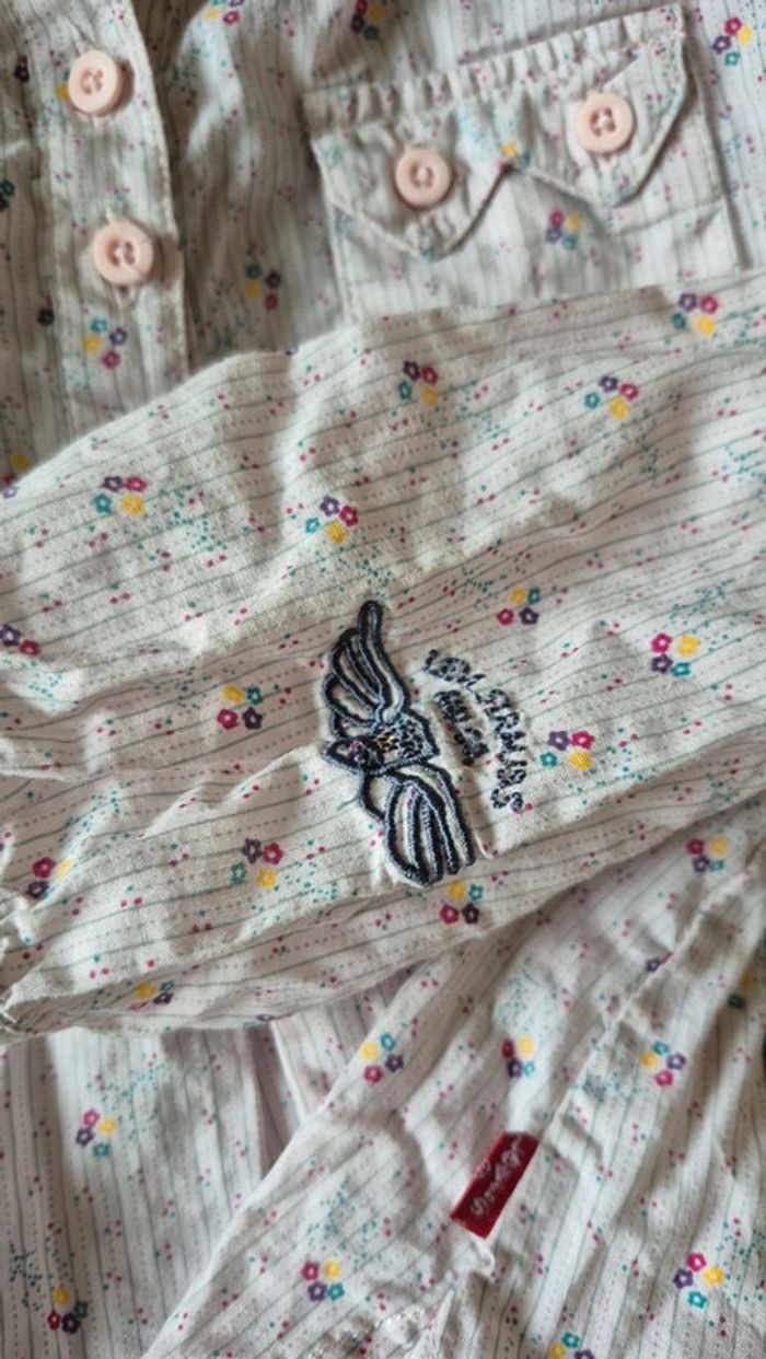 Chemise ML à rayures et fleurs Levi's 4ans - photo numéro 4