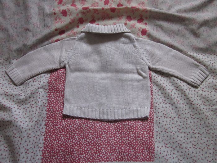 Gilet zippé écru 6 mois - photo numéro 2