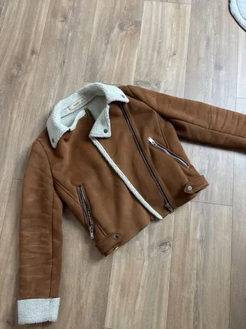 Veste effet daim mango