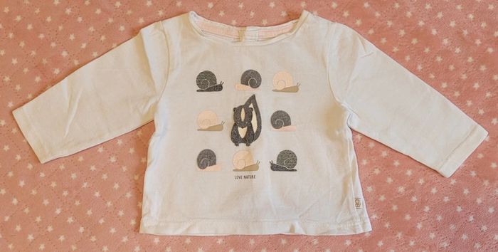Lot de 2 t-shirts manches longues - Taille 1mois, 53cm - photo numéro 2
