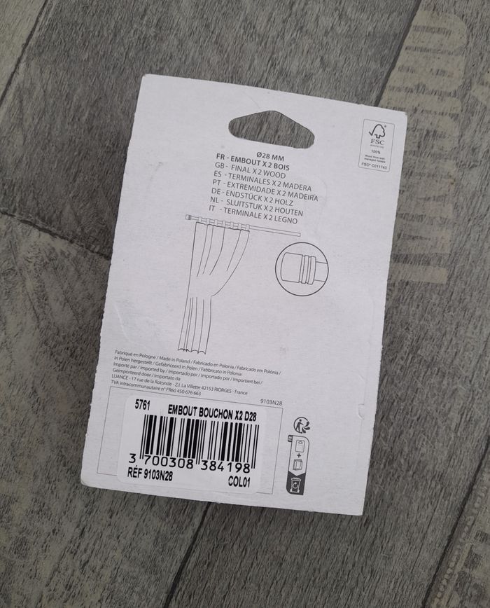 Embouts / bouchons en bois blanc pour tringle - photo numéro 5