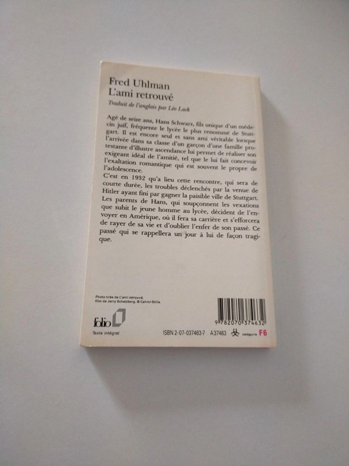 Livre L'ami retrouvé Fred Uhlman - photo numéro 2