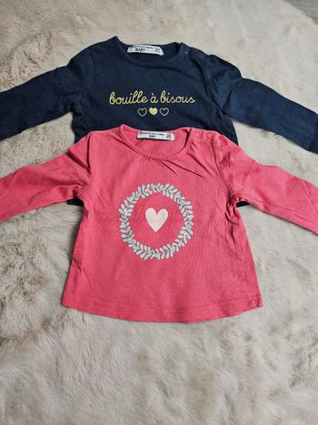 Lot de 2 tee-shirt manches longues 12 mois 