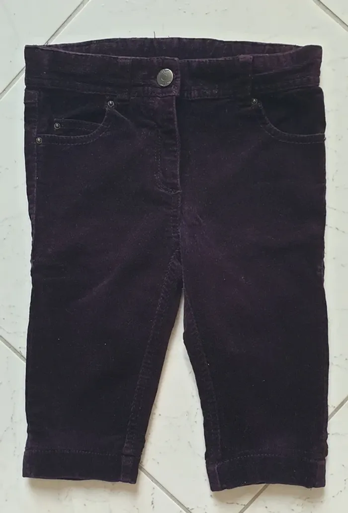 Short velours aubergine 8 ans