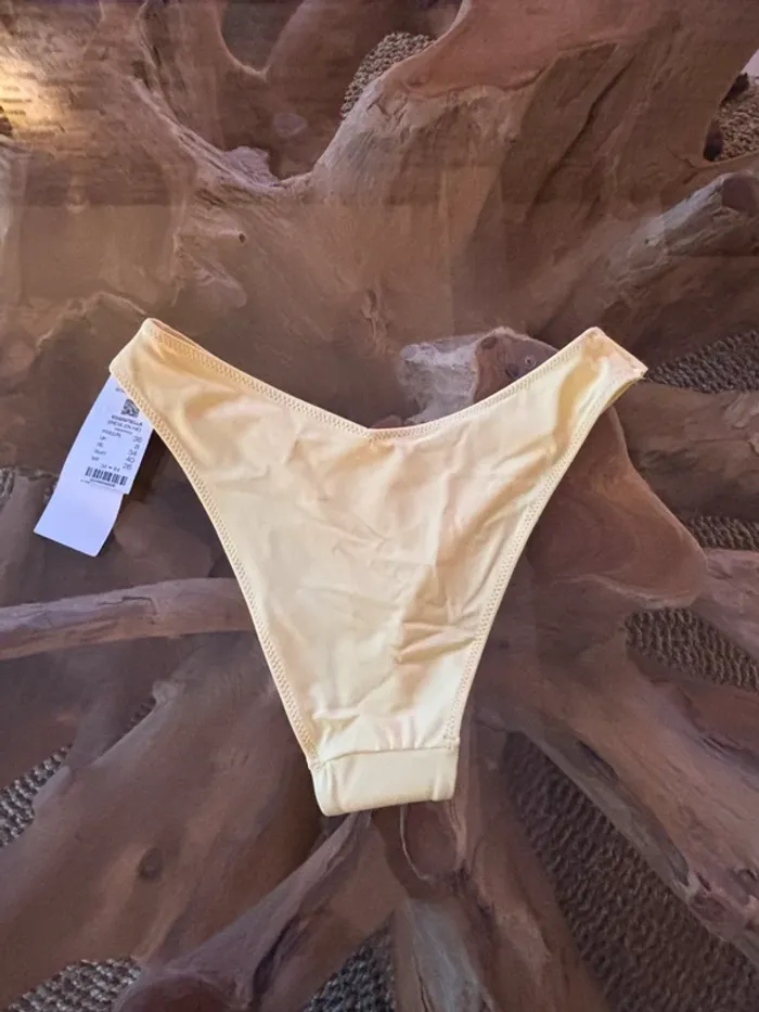 Bas de maillot de bain Etam femme jaune pastel 36 brésilien high - photo numéro 2