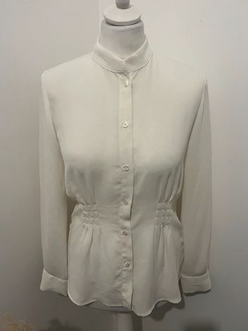 Chemise écrue col Mao Mango S