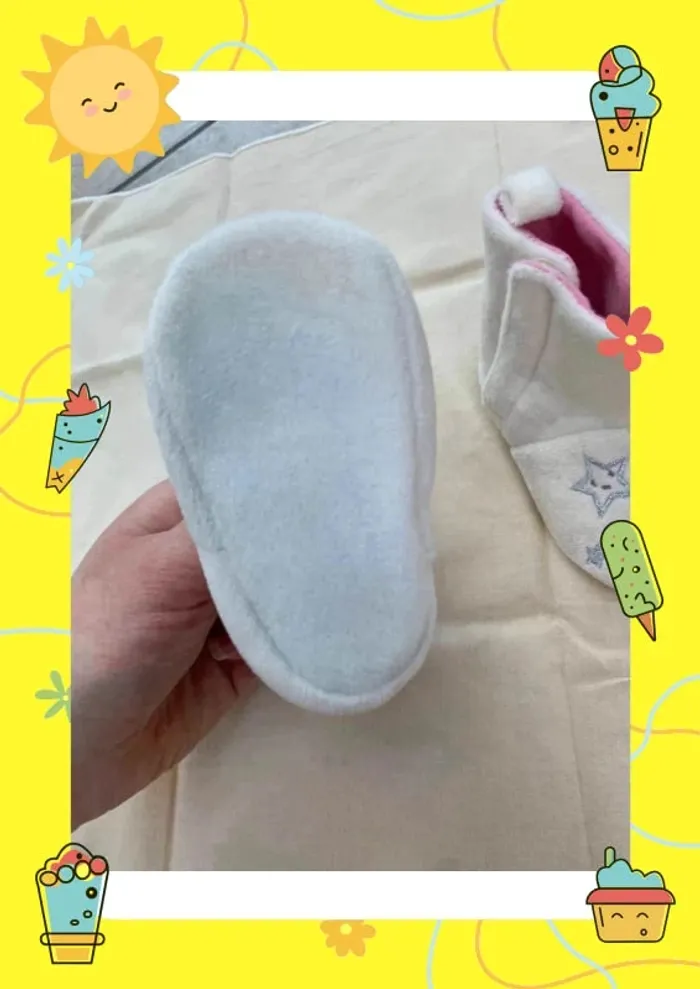 Chaussons blancs roses Gémo 9 12 mois - photo numéro 6