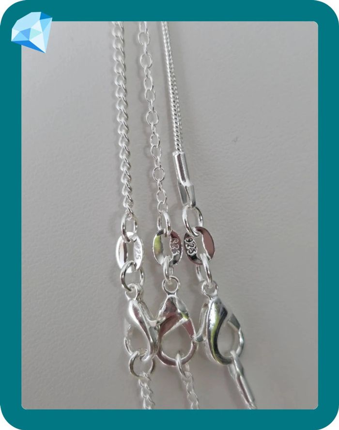 Lot 3 collier maille jaseron/gourmette/serpent rond 45/55/65cm - photo numéro 4