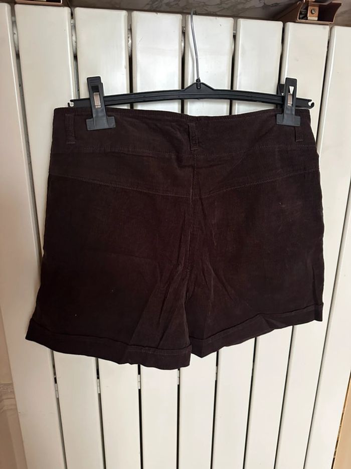Short vintage Tissaia en velour cotelé marron S - photo numéro 3