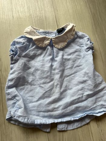 Blouse sans manche à col Claudine