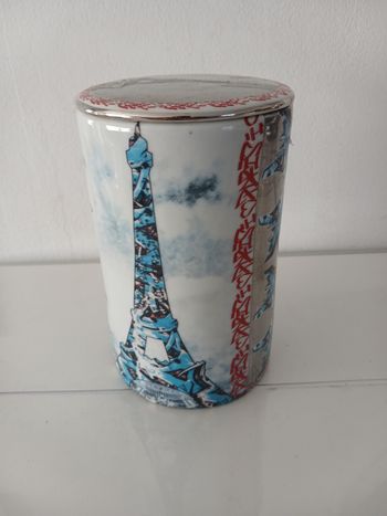 Pot de décoration / Boîte en porcelaine "Paris Belleville" - Style Street Art