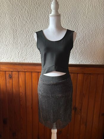 Robe de soirée Lily Allen x Vero Moda - Noire & Argent - Taille M / 38
