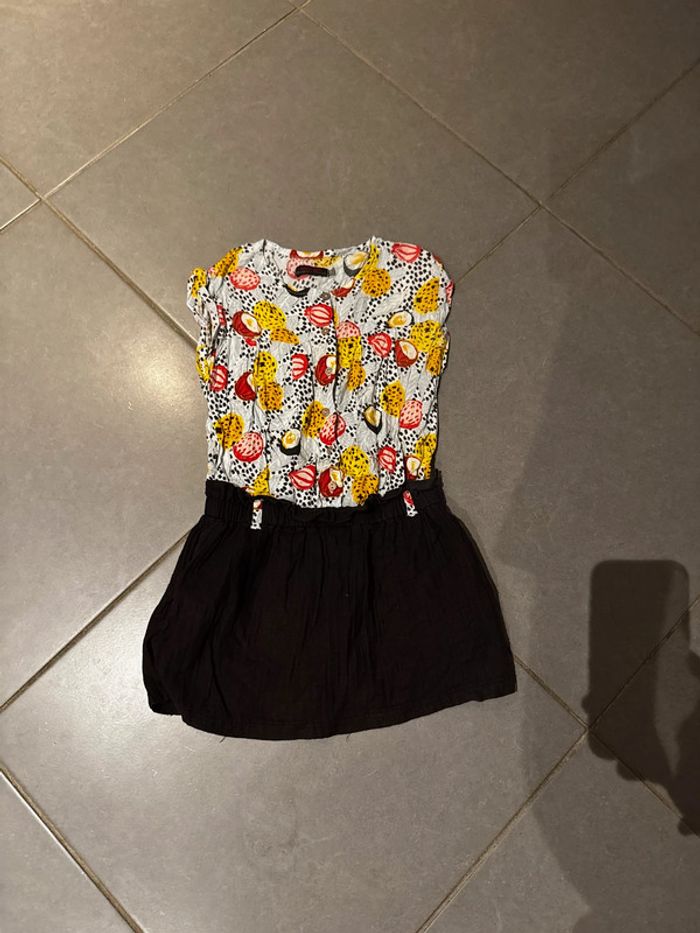 Robe sans manches - Catimini - Fruits - Marron, blanc, jaune, rouge & noir - 6 ans